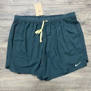 Nike Stride Running Shorts Sz 2XL Mens Green Black 2 in 1 Dri Fit 7" $65 New